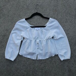 O'Neill White Textured Blouse